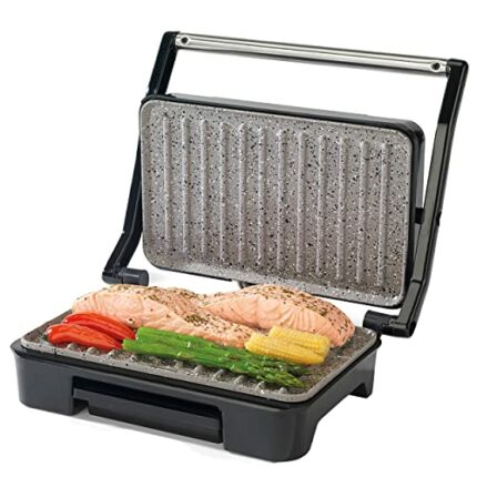 Salter EK2009 Marblestone Electric Health Grill & Panini Press - Non-Stick Plates, Multifunctional Healthy Cooking For Toasted Sandwiches, Kebabs