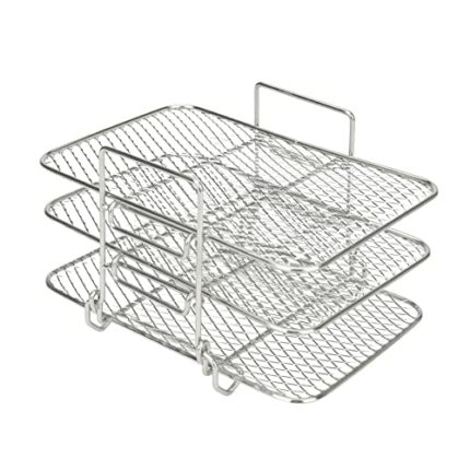 Air Fryer Rack for Ninja Dual Air Fryer, 304 Stainless Steel Square Rack Multi-Purpose Air Fryer Accessories Compatible with Ninja DZ201 / DZ401/
