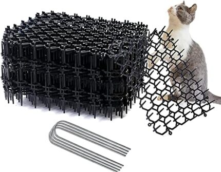 12pcs Cat Scat Mat with Spikes Prickle Strip Dig Stopper, 15.5cm*20 cm Scat Mats, Anti Cat Indoor Cat Deterrent Outdoor Mat for Garden