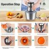 2L Electric Mini Food Chopper Food Processor Meat Grinder,4 Bi-Level Blades,500 W Stainless Steel Bowl Kitchen Mincer Blender for Meat, Vegetable
