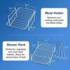 Usper 2PCS Air Fryer Rack for Ninja Dual Air Fryer, 304 Stainless Steel Multi-Layer Rack with Air Fryer Brush, Dehydrator Rack Double Basket Acce