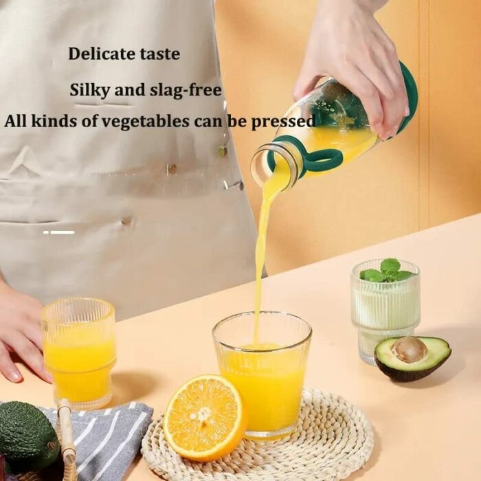 Fresh Juice Blender Bottle, 350ml Multifunctional Portable Blender Bottle, Rechargeable Portable Blender Travel Mixer Cup with Six Blades for Smo