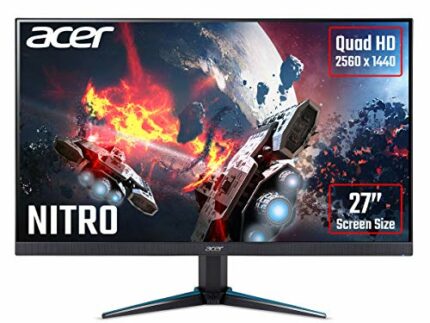 Acer Nitro VG270Ubmiipx 27 Inch Quad HD Gaming Monitor (IPS Panel, FreeSync, 75 Hz, 1 ms, DP, HDMI, Black/Blue)