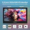 WIMAXIT Portable Monitor,11.6 Inch 1920X1080 16:9 Display,USB Powered HDMI Monitor Ultra-slim Dual Speakers Screen for PS3/PS4/X box/Raspberry PI