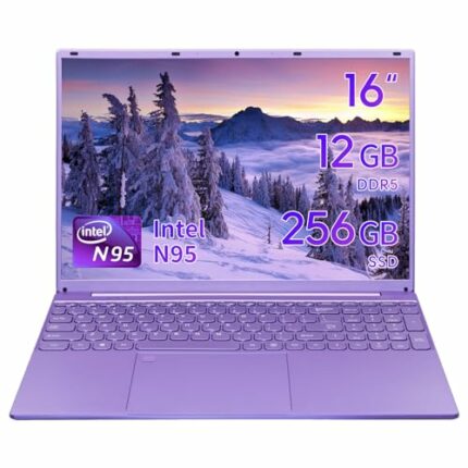 UDKED 16 inch Laptop,Intel N95 CPU(up to 3.4GHz),12GB DDR5,1920x1200 IPS Display,Windows 11 Laptops,Narrow Bezels,Numeric/Backlit KB,USB3.0,Dual