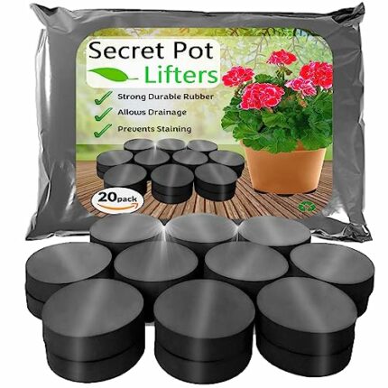 Raiseit Invisible Pot Feet For Outdoor Pot Plants & Flower Pots | Universal Fit - Non Slip Rubber Surface (20 PACK)