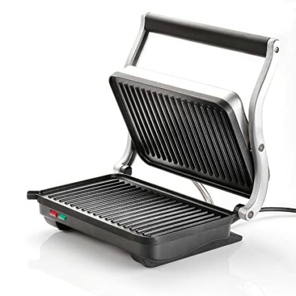 Judge JEA68 Healthy Grill and Sandwich Press with Non-Stick Griddle Plates, 1000W Gift Boxed – 2 Year Guarantee