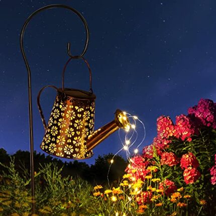 Solar Lights Outdoor Garden, Solar Watering Can Lights Garden, Garden Lights solar powered waterproof Ornaments Solar String Lights Decorative Wa