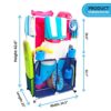 Essentially Yours Pool Equipment Holder with Towel Drying Bars, Mesh Rolling Pool Storage Organizer Bin, Extra Large with Towel Hanger, (34.5" W