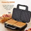 Tower T27034 Waffle Maker, 900 W, Stainless Steel