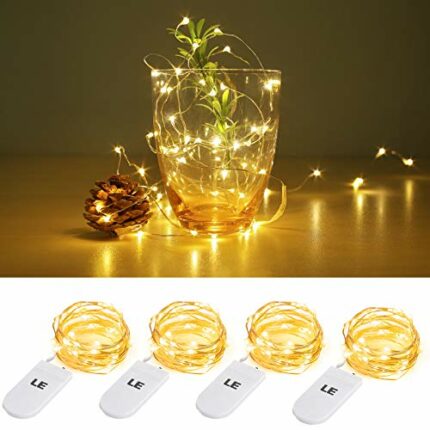 LE Battery Fairy Lights, 1M 20 LED Small Fairy Lights, Warm White Christmas Lights, Battery Powered Mini Copper Wire Lights for Halloween, Christ