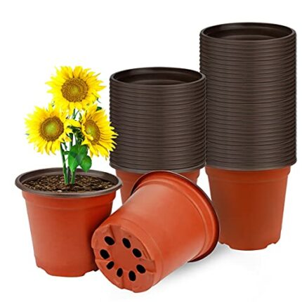 Vockvic 50 Pieces Plastic Plant Pots, Multifunctional Garden Planter, Practical Seed Tray Flower Seeding Nursery Pots, Ideal for Herb Flower Bedd