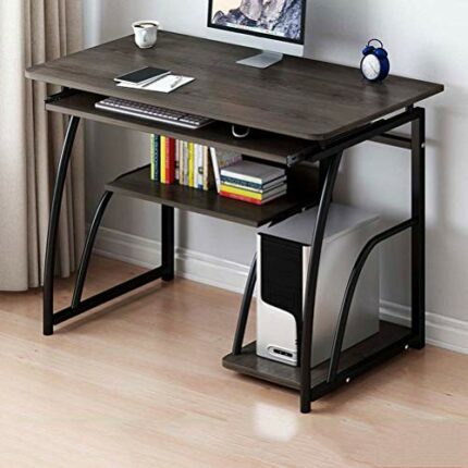 HDDFG Computer Desk with CPU Stand Laptop Desk with Shelves Storage Rack Home Office Gaming Table Workstation Study Writing Desk (Size : 80cm)