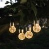 YihuiKo Solar Crackle Globe Hanging Ball Lights - 4 Pack Glass Decorative Garden Lights Waterproof Solar Lanterns for Yard, Patio, Fence, Tree, o