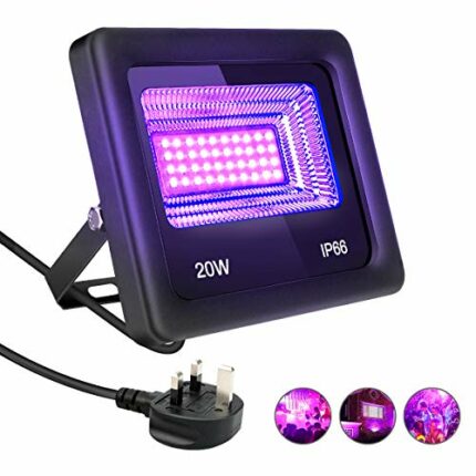 Luckits LED BlackLights 20W IP66 (85V-265V AC) Waterproof Ultraviolet Outdoor LED Spotlights DJ Disco Light for Party Disco Garden Bar Christmas