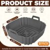 YOGINGO 3Pcs Silicone Air Fryer Liners 3-7L, Reusable Air Fryer Accessories Food Grade Silicone Greaseproof Airfryer Baking Tray Basket Rack Kitc