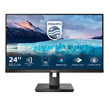 PHILIPS 242S1AE - 24 Inch FHD Monitor,75Hz, 4ms, IPS, Speakers, Borderless design, Height adjust, FlickerFree (1920 x 1080, 250 cd/m², HDMI/VGA/D