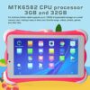 7 Inch HD Kids Tablet, Dual SIM Calling Tablet, 3GB RAM 32GB ROM, Eye Protection Display, WiFi, BT, 2MP Camera, Android 6.0, Educational, Games,