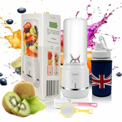 Rechargeable Portable Blender with Power Bank Built In, Personal Size Blender for Juice, Shakes and Smoothies, Rechargeable Mini Portable Juice C