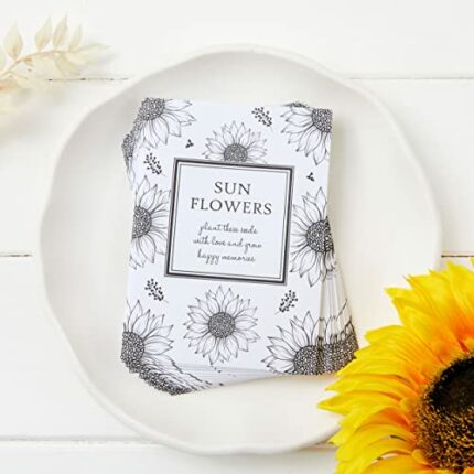 ANGEL & DOVE 25 Unfilled Sunflower Seed Packet Funeral Favour Envelopes 'Plant with Love' - Seeds Not Included