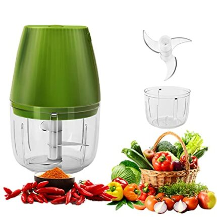 Electric Mini Garlic Chopper,LolStore Mini Chopper Electric,Garlic Press Easy Clean,Electric Garlic Chopper for Nut Fruit Vegetable Food (250ml)