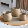 Woven Plant Pot Large, Straw Flower Pot Natural Plant Pot Large Woven Plant Pots Indoor with Liner Large Rope Planter Large Woven Storage Basket