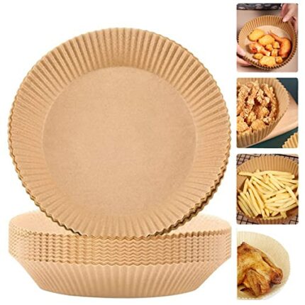 Air Fryer Disposable Paper Line, 100PCS Air Fryer Liners, Non-stick Disposable Air Fryer Liners, Baking Paper for Air Fryer Oil-proof, Water-proo