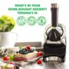 Yonanas 988RD Deluxe Frozen Dessert Maker Premium Chrome Design Dairy Fruit Soft Serve is Vegan Alternative to Ice Cream BPA Free Dishwasher Safe