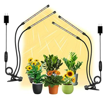 2-Pack Plant Light for Indoor Plants, JINHONGTO 3000k/5000k/660nm Plant Light, 3 Light Modes & 10 Dimming Levels with Timer Function Grow Lights
