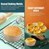 2 Pack Air Fryer Egg Moulds, 4.3 Inch Nonstick Air Fryer Baking Pans Reusable Food Grade Carbon Steel Air Fryer Accessories for Cooking Baking (G