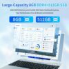 UDKED 14 Inch Laptop,8GB RAM SSD Windows 11 Ultrabook,1920x1200 Pixels,Intel Celeron J4105 Laptops (up to 2.5ghz),Dual Wi-Fi,2xUSB 3.0,Type-C,Ful