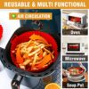 VOLMEY Silicone Pot, 2PCS Reusable Silicone Liners, 7.9 inch Round Air Fryer Basket, Non-Stick Accessories for Air Fryer Oven Microwave Baking Ro