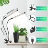 Wolezek Grow Lights for Indoor Plants, Full Spectrum LED Plant Light, 6000K/3000K/660nm 2-Head Growing Lamp with Clip, Auto ON & Off Timer 6/12/1