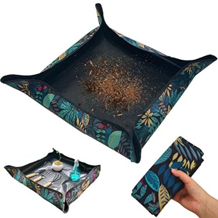 BENIFILE Upgraded Flower Color Gardening Plant Repotting Mat, 30 * 30in Foldable Waterproof Bonsai Transplanting Pad Dirty Catcher Mix Soil Plant