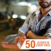 Xtremeauto Nitrile Gloves - Disposable Gloves, Diamond Grip Orange Gloves - Powder-free & Latex Free Nitrile Gloves, Extra Thick & Strong Rubber