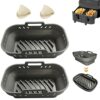 2PCS Silicone Pot Air Fryer Liners for Ninjas Dual Air Fryer, Reusable Silicone Air Fryer Liner, Double Silicone Air Fryer Basket BPA Free Air Fr