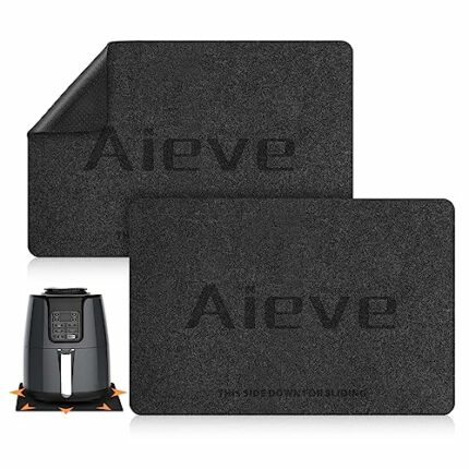 Aieve Heat Resistant Mat for Air Fryer, 2 Pcs Kitchen Heat Protector Mat with Appliance Sliders Function for Ninja Air Fryer, COSORI, Tower, Salt