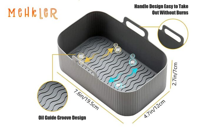 Silicone air Fryer Liners, 2 Pack Reusable, Suitable for The Ninja Dual AF 300UK, Oven and Microwave. Can be Used with The Ninja Dual AF 400UK an