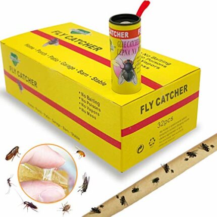Torchtree Fly Trap,32 Pcs Fly Paper,Fly Catcher,Fly Traps indoor for Home Use,Fly Strips,Fly Catcher Indoor