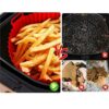 2pcs Air Fryer Basket Silicone, Silicone Air Fryer Liners, Silicone Pot Silicone Pans, Silicone Pot Square Liner Reusable for 3-5 Quart Air Fryer