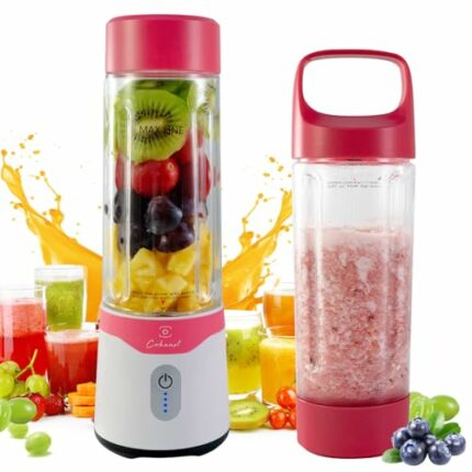 COKUNST Portable Blender, Type-C Rechargeable Blender for Smoothies and Shakes, 18 Oz Mixer Blender with 6 Blades, Mini Blender Fruit Juicer with