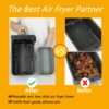 2PCS Silicone Pot for Ninjas Dual Air Fryer Liners, Double Air Fryer Silicone Air Fryer Basket, Air Fryer Rack Accessories for Air Fryer, Oven, a