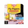 Zero In Fly Papers FSC - 4-Pack. FSC Compliant, Sticky Natural Trap. Controls Flies, Fungus Gnats, Fruit Flies, Mosquitoes and Bugs
