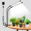 Wolezek Grow Lights for Indoor Plants, Full Spectrum LED Plant Light, 6000K/3000K/660nm 2-Head Growing Lamp with Clip, Auto ON & Off Timer 6/12/1