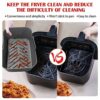 2PCS Ninja air Fryer Silicone Liners with Brush, Reusable Ninja Silicone air Fryer Liners 9.5l,Ninja air Fryer Liners AF400UK &AF300UK, Ninja Dua