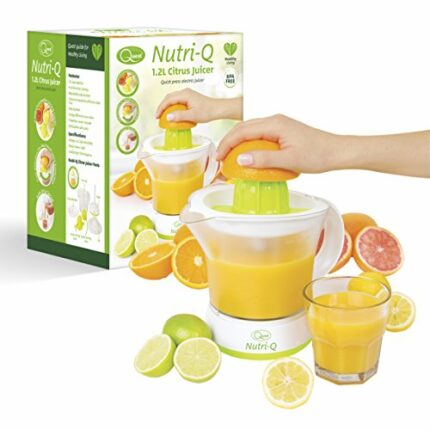 Quest Nutri-Q 34210 Quick Press Electric Citrus Juicer / 2 Different Cone Sizes / 1.2L Jug / Adjustable Pulp Strainer / Dual Direction Juicing /