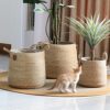 Woven Plant Pot Large, Straw Flower Pot Natural Plant Pot Large Woven Plant Pots Indoor with Liner Large Rope Planter Large Woven Storage Basket