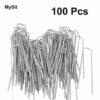 100-Pack Anti-Rust Galvanized Garden Ground Pegs Staples 6" /150mm, 11 Gauge (3.0mm) Heavy Duty Steel Sod Stakes Anchor Pin U-Shaped Lawn Garden
