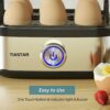 Tiastar Rapid Egg Boiler, 400W Compact Egg Cooker Multi-Functional, 6-Eggs Easy to Peel, Soft, Medium, Hard Boiled, Poacher, Omelet Maker, Steame