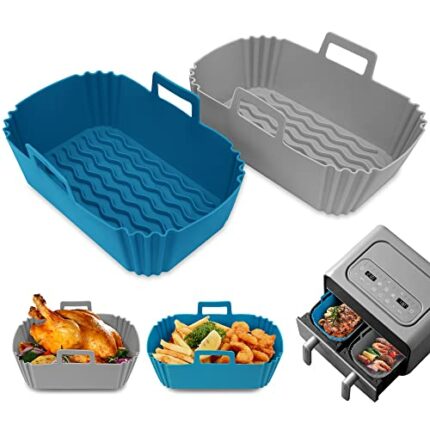 Silicone Air Fryer Liners for 3.5L- 7.2L Air Fryers Ninja Tower, Reusable Silicone Air Fryer Liner, Food Grade Silicone Greaseproof Airfryer Acce